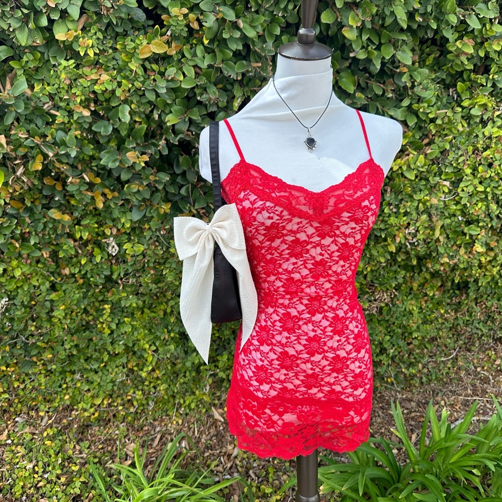 Red Lace Slip Dress